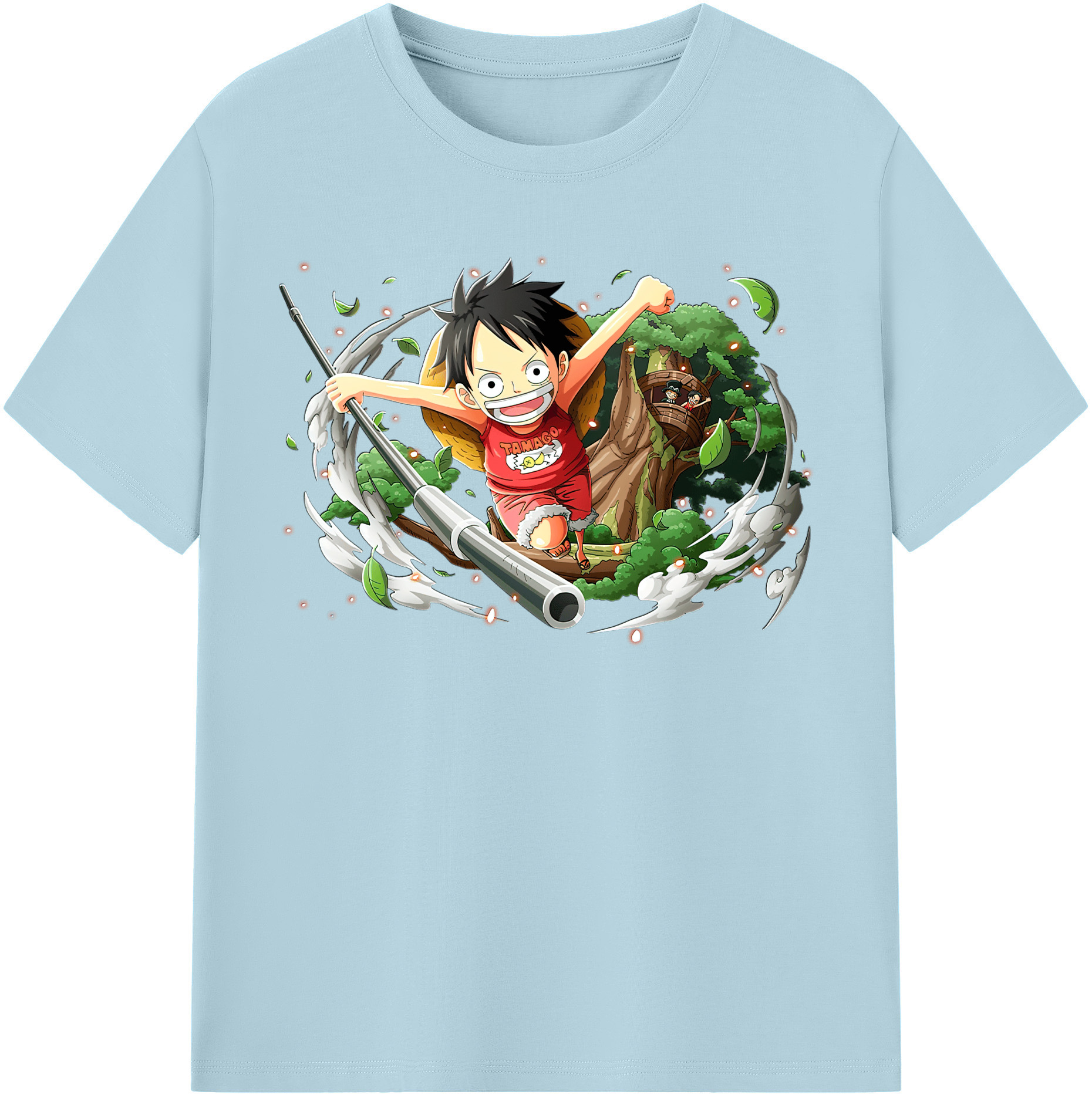 ワンピース モンキー・D・ルフィ ONE PIECE Monkey D. Luffy 綿100％半袖Tシャツ（フロントプリント）